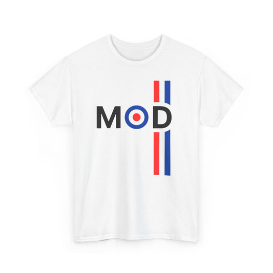 MOD T-Shirt – Minimalist Bullseye & Stripes Wear – White