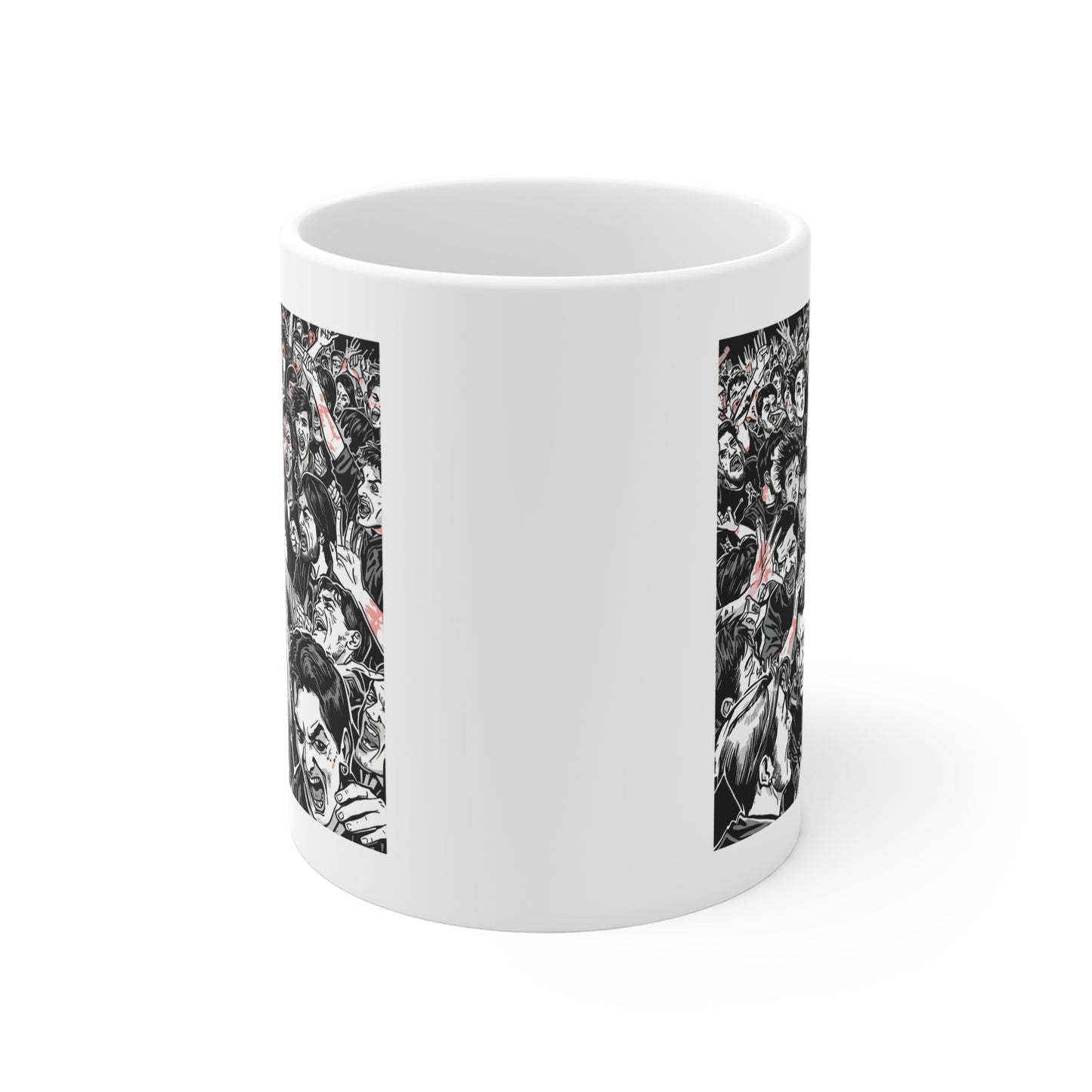 Crowd Energy 11oz White Mug, Gift for Music Lovers, Motivational Coffee Cup, Artwork Mug, Festival Vibes Mug