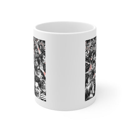 Crowd Energy 11oz White Mug, Gift for Music Lovers, Motivational Coffee Cup, Artwork Mug, Festival Vibes Mug