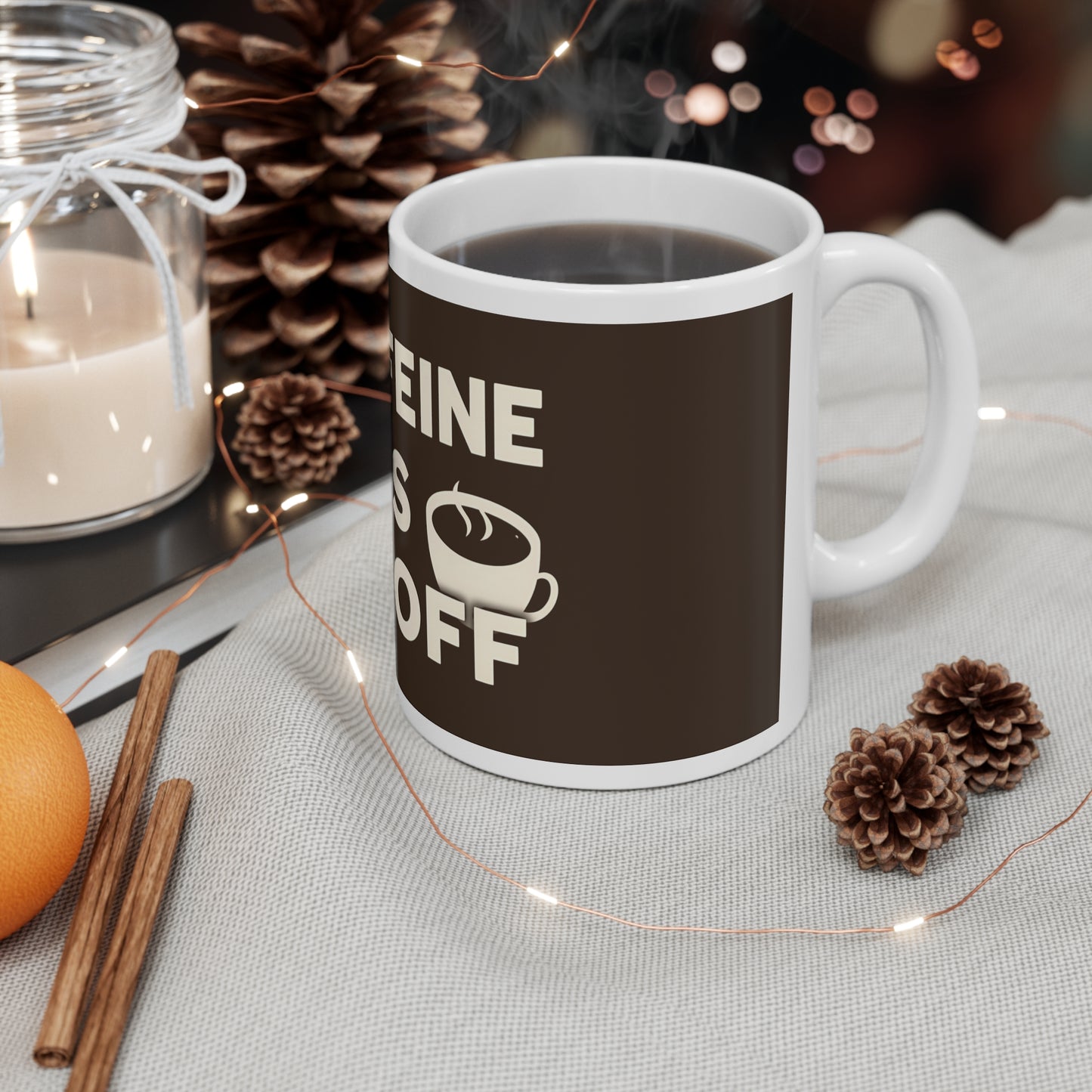 Caffeine Gets Me Off Mug | Funny Naughty Coffee Cup Gift