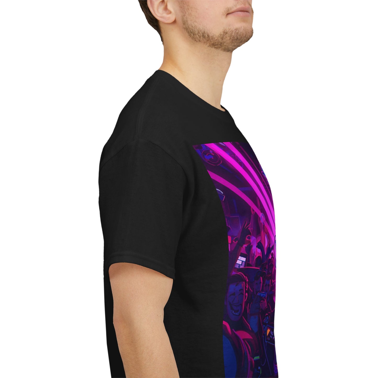 Neon Rave Cartoon Face T-Shirt – EDM Party Vibes Tee (Gildan 5000)