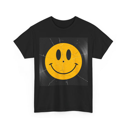 Acid House Smiley T-Shirt – Cracked Vinyl Rave Heritage Tee (Gildan 5000)