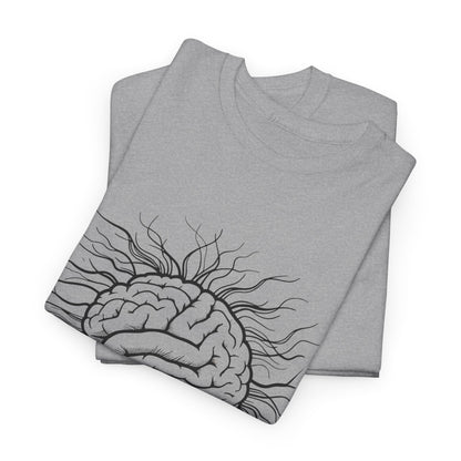 Professional Overthinker T-Shirt – Humorous Brain Graphic – Sports Grey