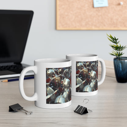 Reflective Scooter Mug, Coffee Cup, Motorcycle Lover Gift, Biker Tea Mug, Unique Home Decor for Riders