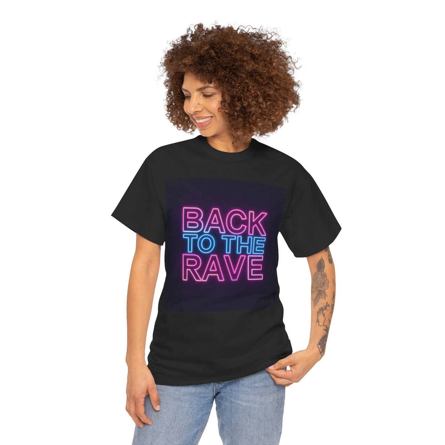 Back to the Rave Neon Graphic T-Shirt – Gildan 5000 Heavyweight Cotton