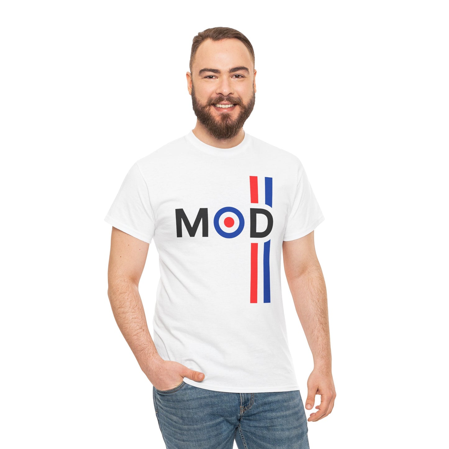 MOD T-Shirt – Minimalist Bullseye & Stripes Wear – White