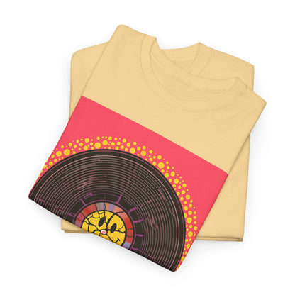 Vinyl Smiley Rave T-Shirt – Retro Acid House Record Tee (Gildan 5000)