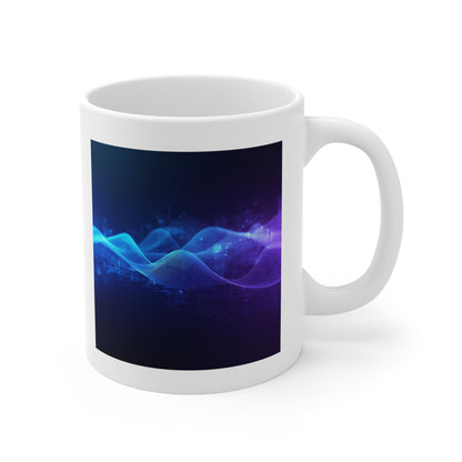 Vibrant Wave Design Mug for Coffee Lovers, Abstract Art Cup, Gift for Friends, Unique Ceramic Mug, Perfect for Home or Office