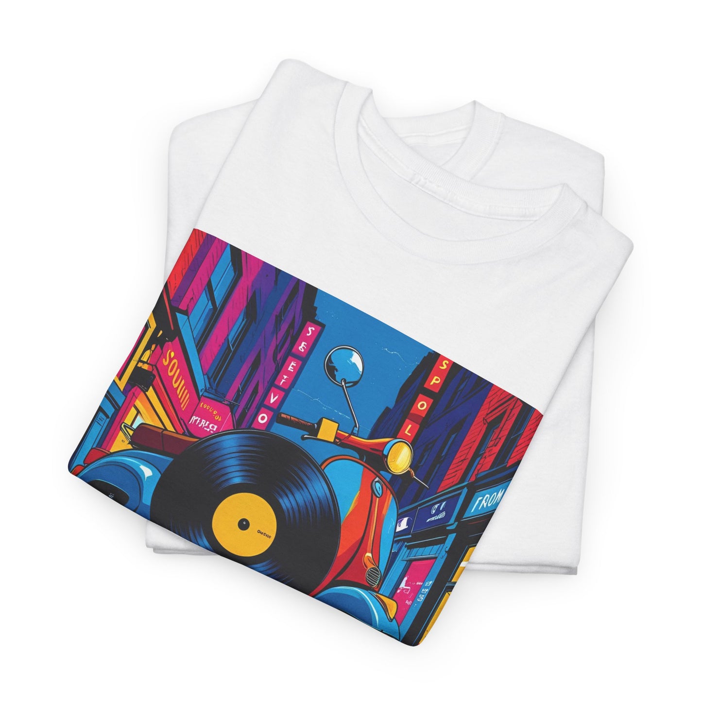 Neon Scooter T-Shirt – Mod & Northern Soul Wear – White