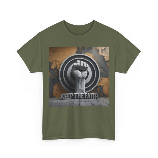 Keep The Faith T-Shirt – 3D Sculpted Graphic – Military Green