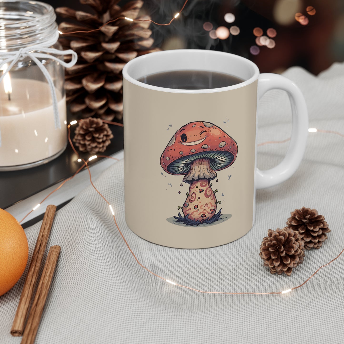 Cute Mushroom Coffee Mug, Fun Mushroom Mug, Whimsical Mug Gift, Gardening Tea Cup, Eco-Friendly Kitchen Decor