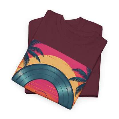 Ibiza Beats By The Beach T-Shirt – Electronic Music & Sunset Wear – Maroon