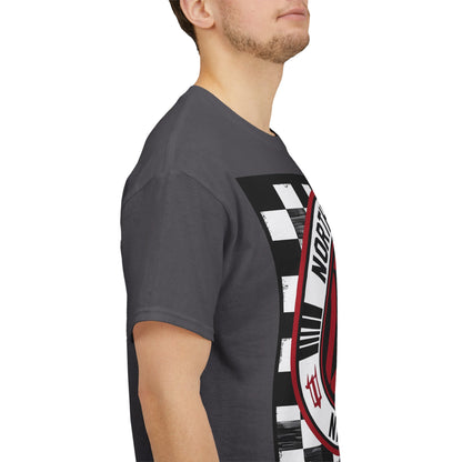 Northern Soul Nation T-Shirt – Mod Checkered & Fist Design – Charcoal
