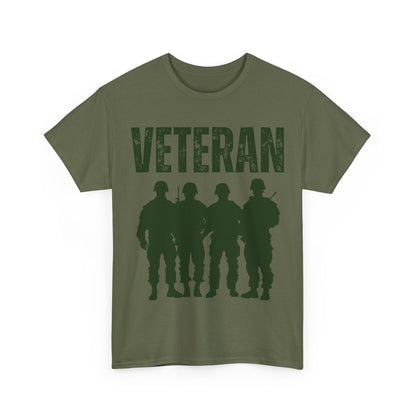 Veteran T-Shirt – Soldier Silhouettes & Military Pride – Military Green