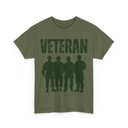 Veteran T-Shirt – Soldier Silhouettes & Military Pride – Military Green