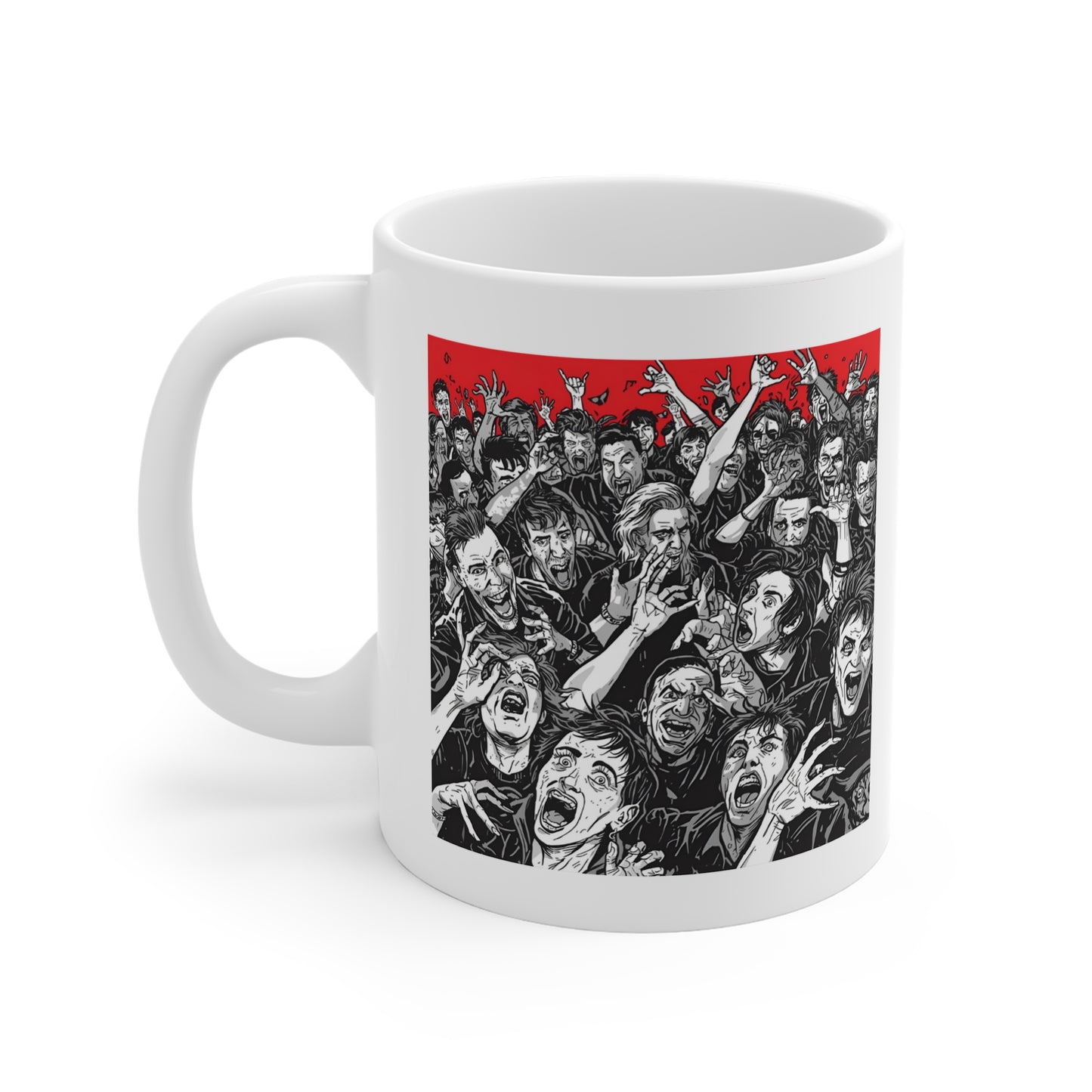 Freaky Horror Mug, Scary Coffee Cup for Halloween, Gory Gift for Spooky Season, Unique Ceramic Mug for Horror Lovers, Creepy Drinkware
