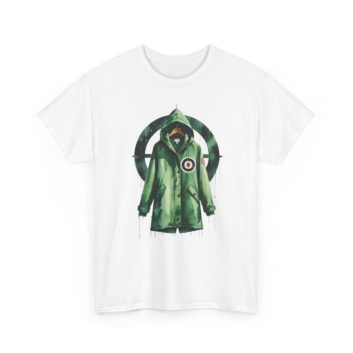 Mod Fishtail Parka T-Shirt – Watercolor Bullseye Graphic – Unisex