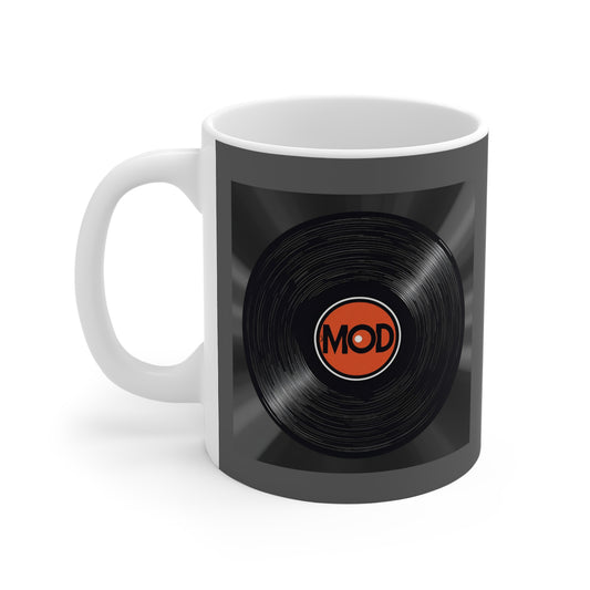 Mod Vinyl Record Coffee Mug, Unique Gift for Music Lovers, Retro Mug for Home, Perfect for Birthdays, Holidays, Collectibles