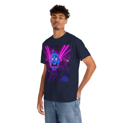 Neon Rave Cartoon Face T-Shirt – EDM Party Vibes Tee (Gildan 5000)