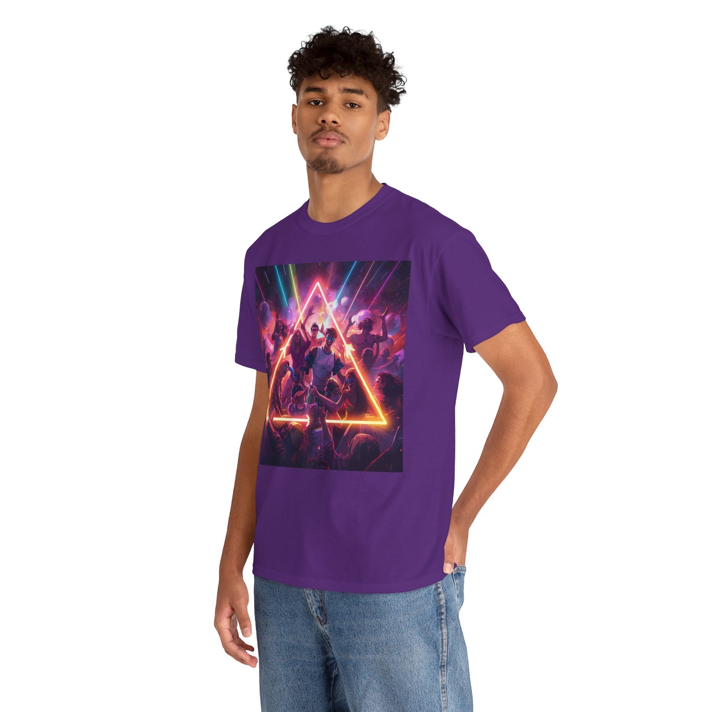 Neon Triangle Rave T-Shirt – Festival EDM Dance Party Tee (Gildan 5000)