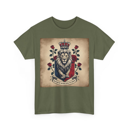 British By Blood, Loyal By Choice T-Shirt – Heritage Lion Crest
