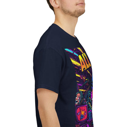 All Dayer Neon DJ Rave T-Shirt – Retro Party Graphic Tee (Gildan 5000)