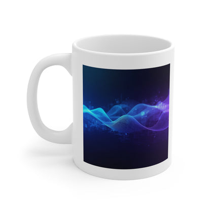 Vibrant Wave Design Mug for Coffee Lovers, Abstract Art Cup, Gift for Friends, Unique Ceramic Mug, Perfect for Home or Office