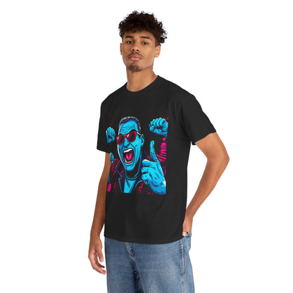 Neon Party Guy Graphic T-Shirt – Gildan 5000 Heavyweight Cotton