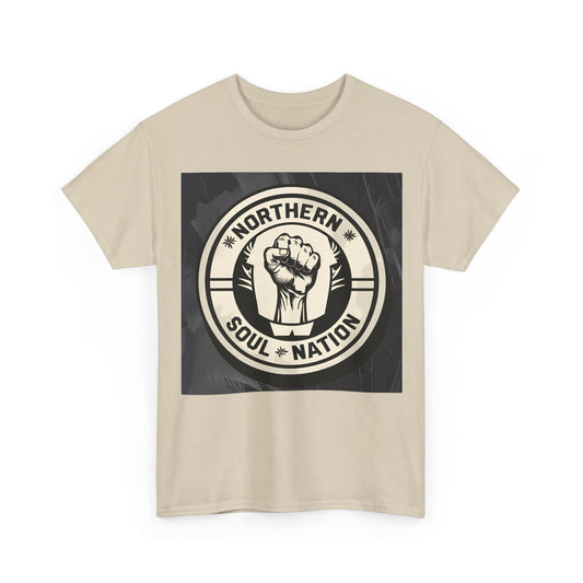 Northern Soul Nation T-Shirt – Classic Fist Emblem – Sand
