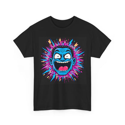 Neon Rave Face Graphic T-Shirt – Gildan 5000 Heavyweight Cotton