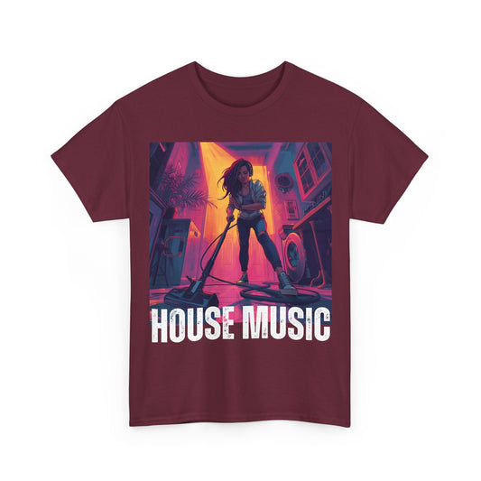 House Music Graphic T-Shirt – Retro EDM Design on Gildan 5000