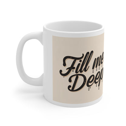 Fill Me Deep, Make Me Hot – Naughty Funny Coffee Mug