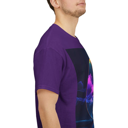 Psychedelic Dual Reality T-Shirt – Abstract & Neon Wear – Purple
