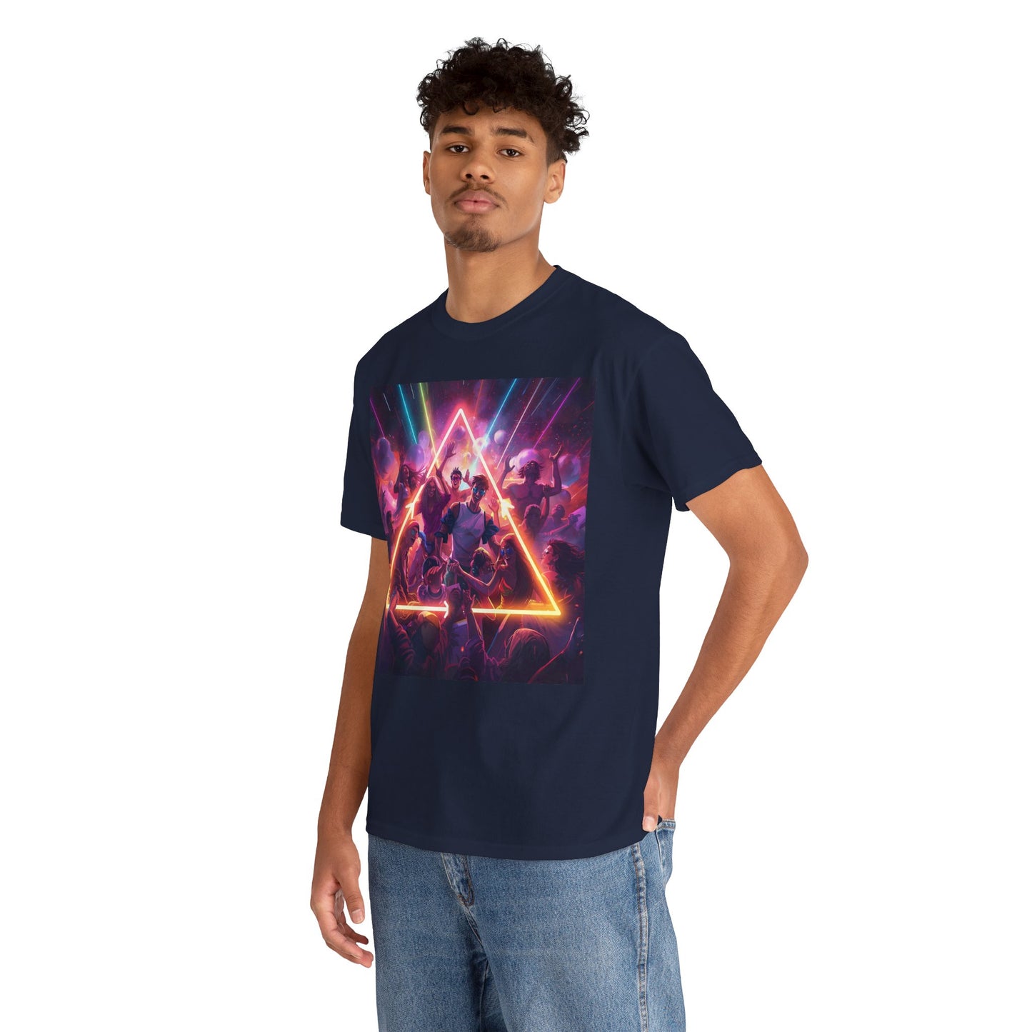 Neon Triangle Rave T-Shirt – Festival EDM Dance Party Tee (Gildan 5000)