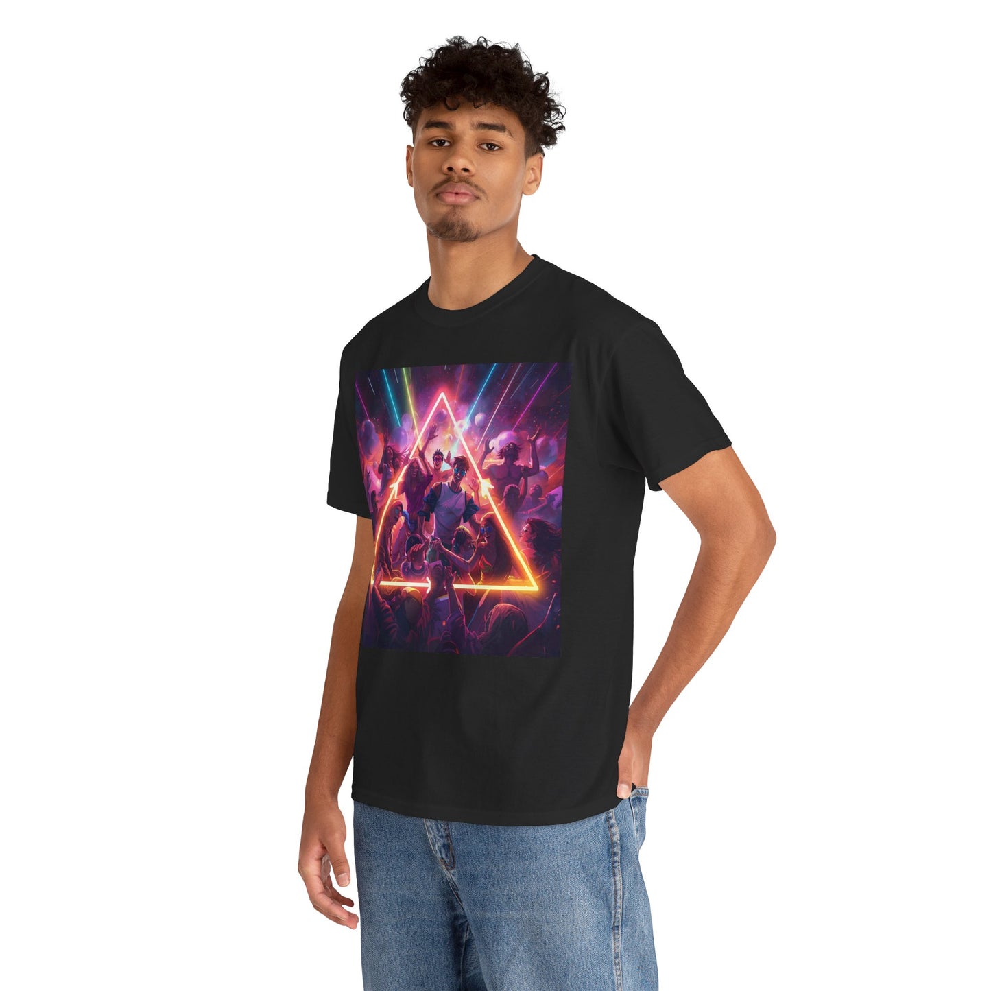 Neon Triangle Rave T-Shirt – Festival EDM Dance Party Tee (Gildan 5000)