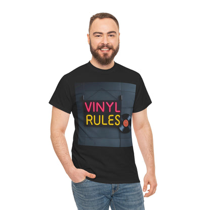 Vinyl Rules T-Shirt – Record Collector & Neon Wear – Black
