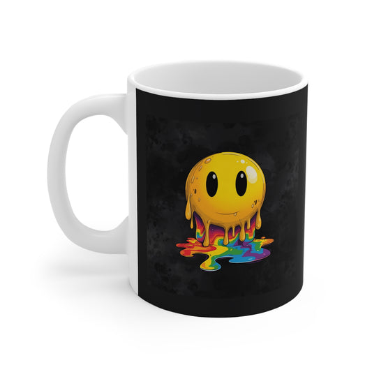 Colorful Dripping Smile Mug - Fun Gift for Friends, Home Decor, Unique Coffee Cup, Joyful Office Accessory, Vibrant Tea Mug