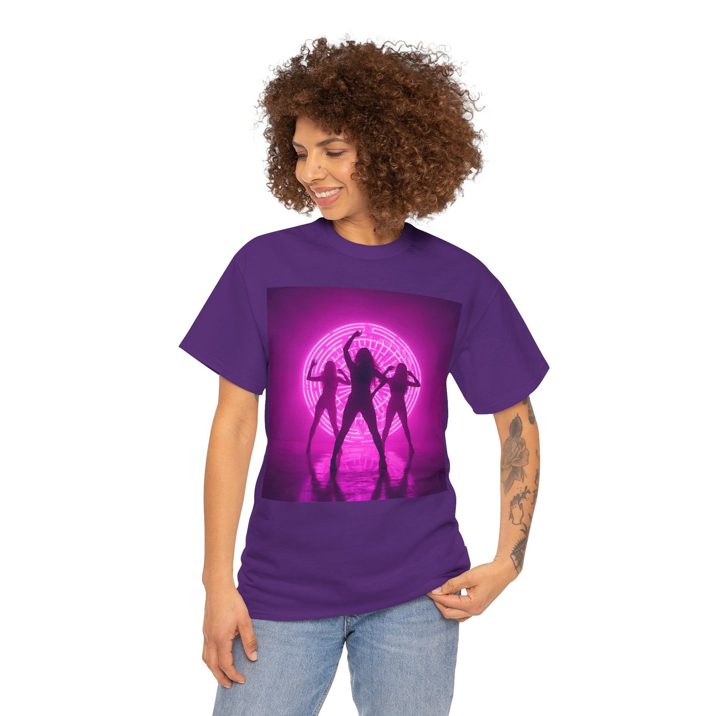 Neon Dance Silhouette Rave T-Shirt – Glow Party EDM Tee (Gildan 5000)