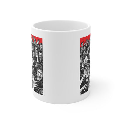 Freaky Horror Mug, Scary Coffee Cup for Halloween, Gory Gift for Spooky Season, Unique Ceramic Mug for Horror Lovers, Creepy Drinkware