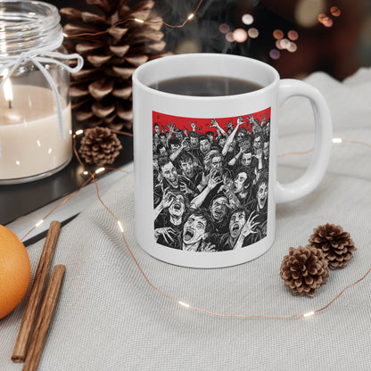 Freaky Horror Mug, Scary Coffee Cup for Halloween, Gory Gift for Spooky Season, Unique Ceramic Mug for Horror Lovers, Creepy Drinkware