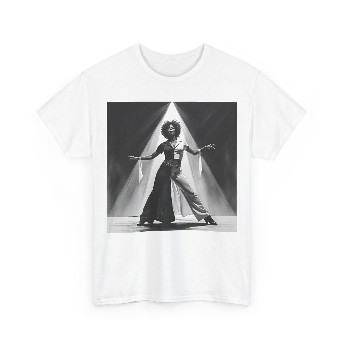 Northern Soul Dancer T-Shirt – Stage & Spotlight Graphic – White