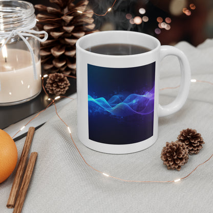 Vibrant Wave Design Mug for Coffee Lovers, Abstract Art Cup, Gift for Friends, Unique Ceramic Mug, Perfect for Home or Office