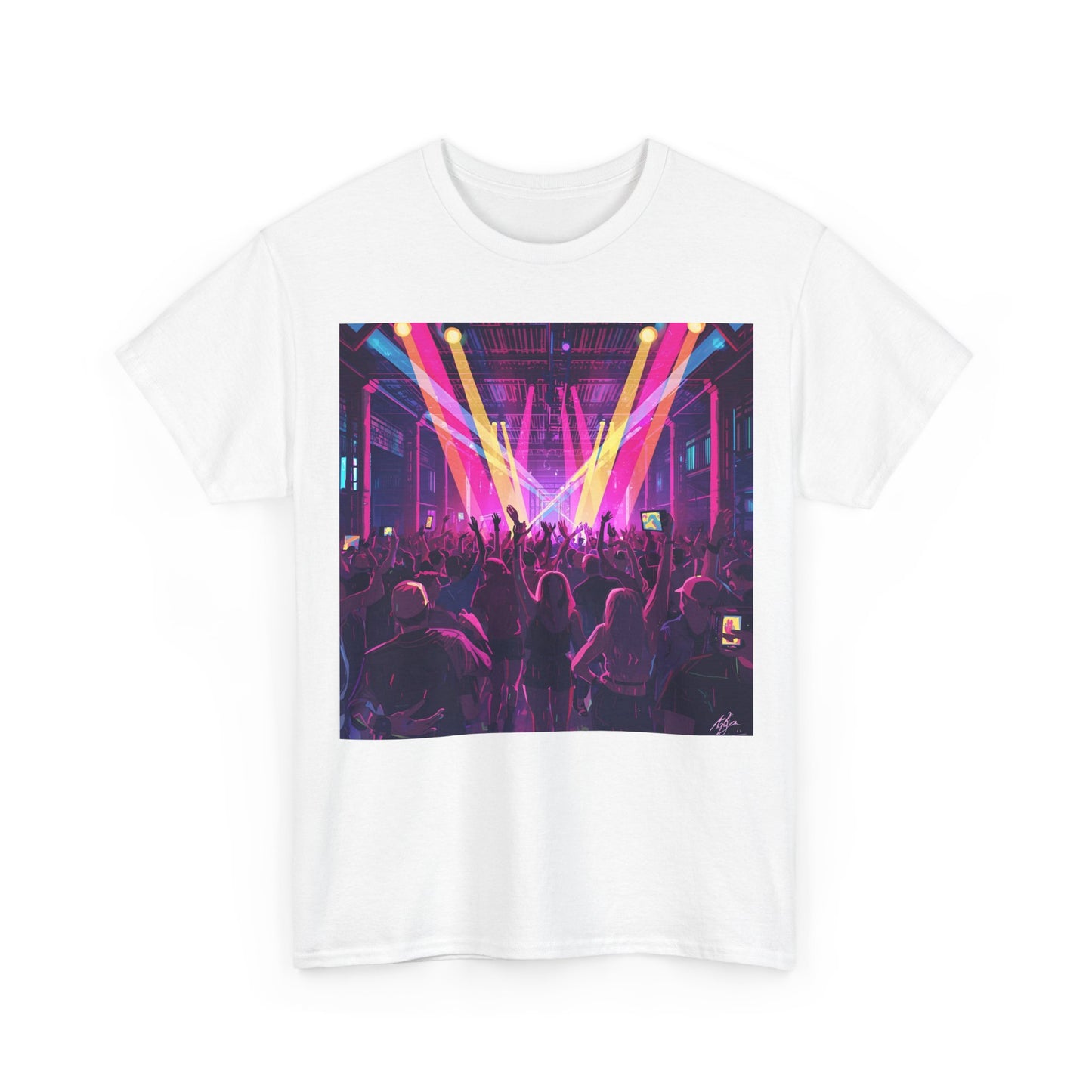 Neon Rave Crowd T-Shirt – Electric Dance Floor Party Tee (Gildan 5000)