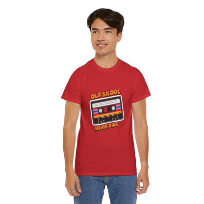 Old Skool Never Dies T-Shirt – Retro Cassette Tape Rave Tee (Gildan 5000)