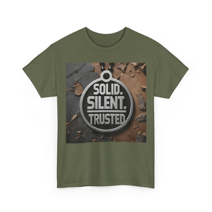 Solid Silent Trusted T-Shirt – 3D Medallion Wear – Unisex