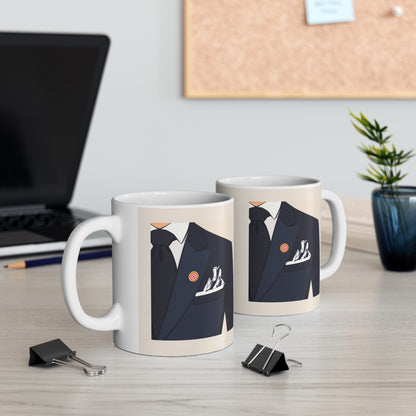 Stylish Business Mug, Professional Coffee Cup, Office Mug Gift, Elegant Mug for Him, Suit Design Tea Mug