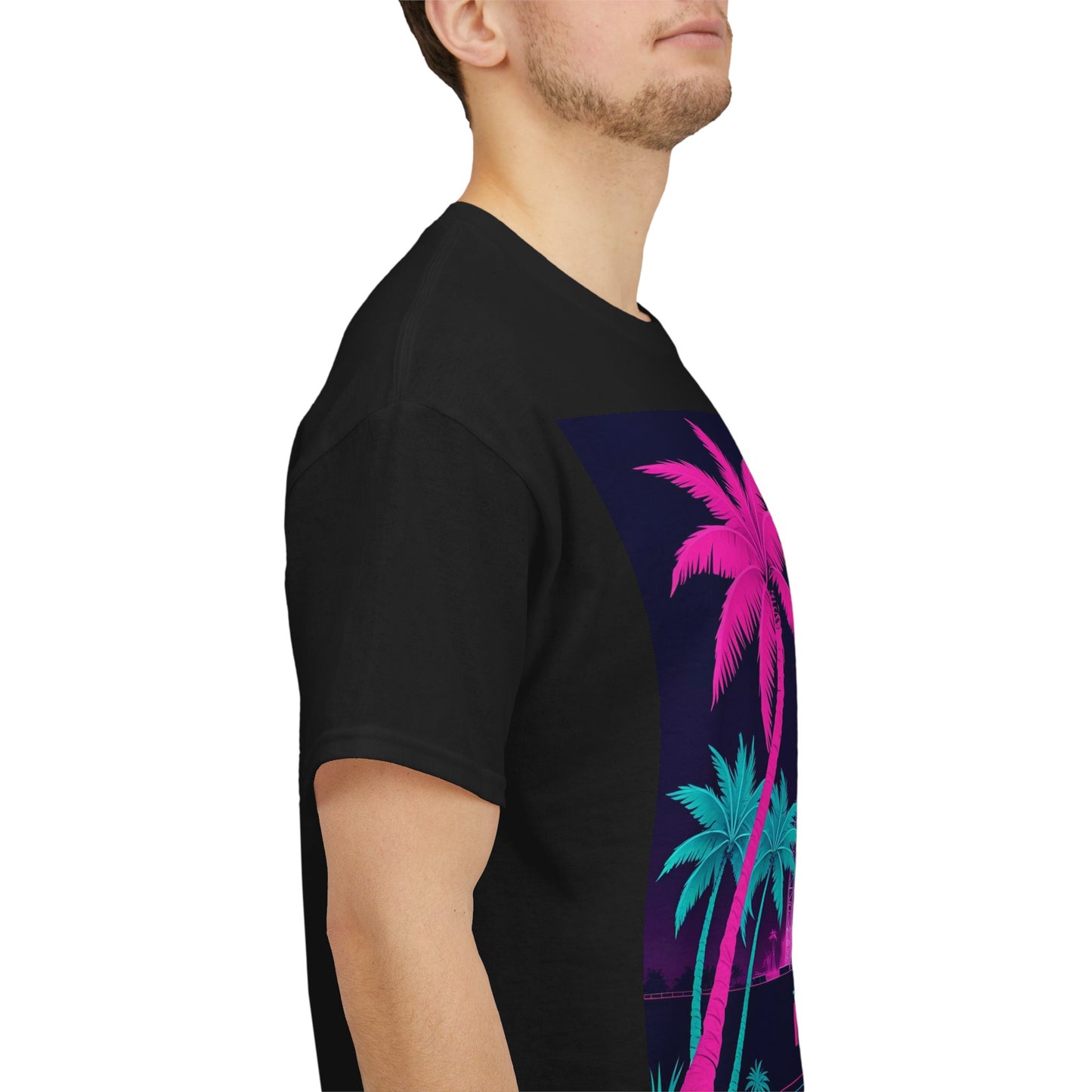 Miami Drop The Beat T-Shirt – Neon Music Festival Wear – Black