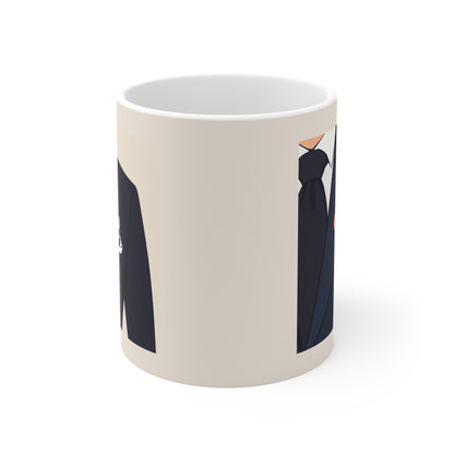 Stylish Business Mug, Professional Coffee Cup, Office Mug Gift, Elegant Mug for Him, Suit Design Tea Mug