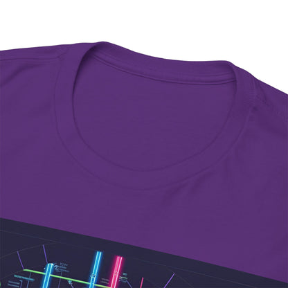 London: Mind the Bassline T-Shirt – Underground Map & Rave Wear – Purple