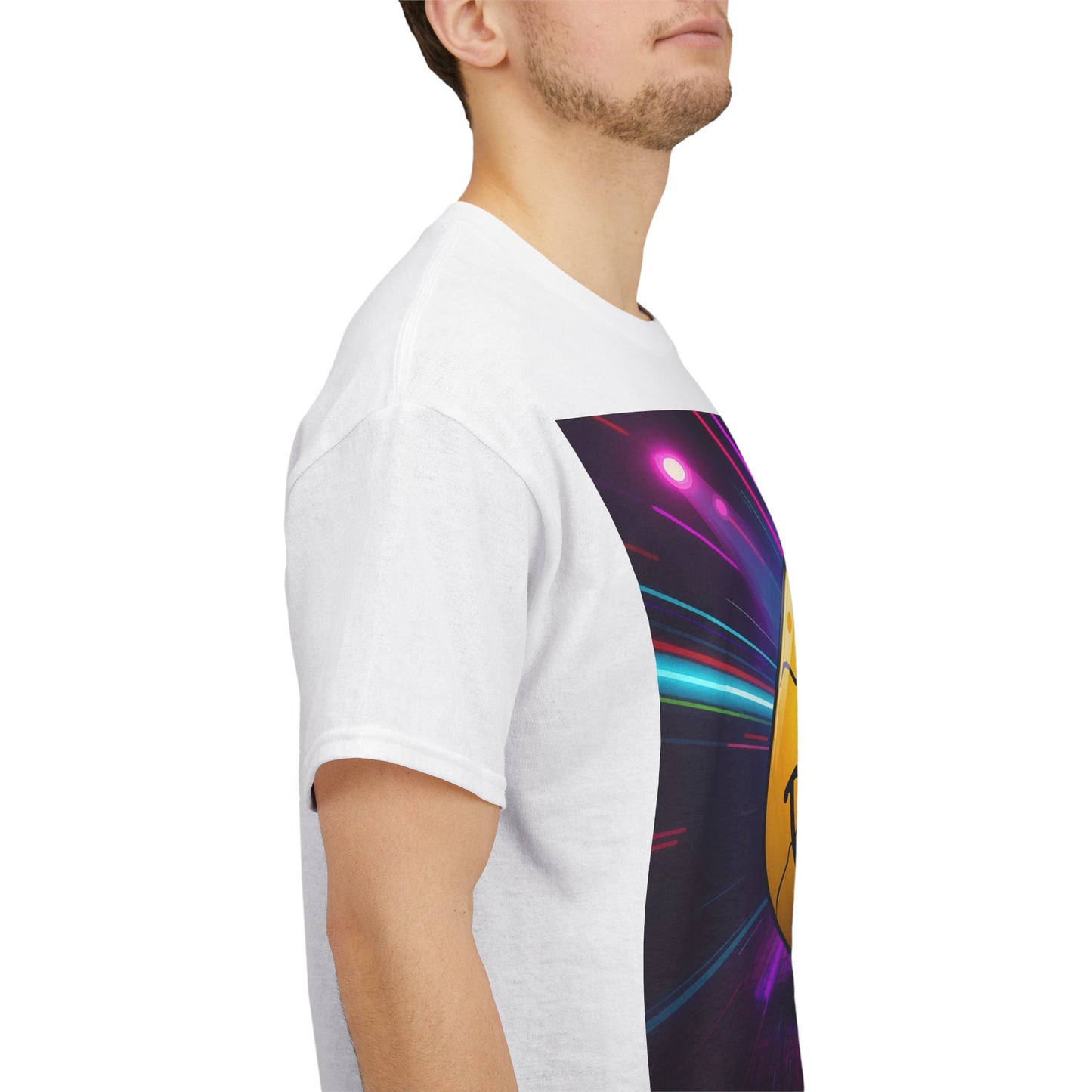 Cracked Smiley Rave T-Shirt – Acid House Neon Design on Gildan 5000